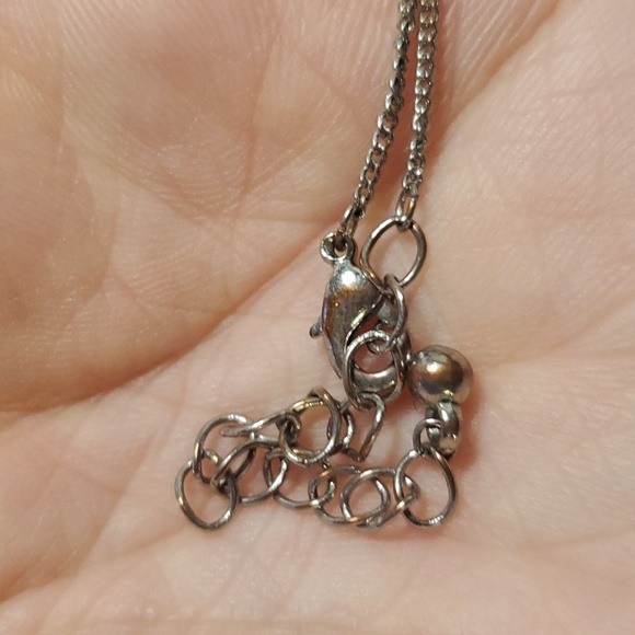 Silvertone Heart Necklace and Front Back Earrings Set - Picture 11 of 12